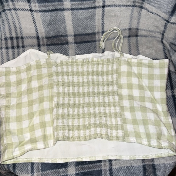 Green and White plaid tank top - Picture 2 of 2